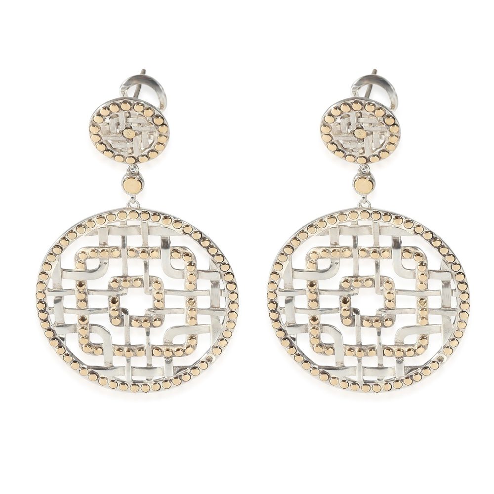 John Hardy Dot Earrings in 18K Yellow Gold/Sterling Silver